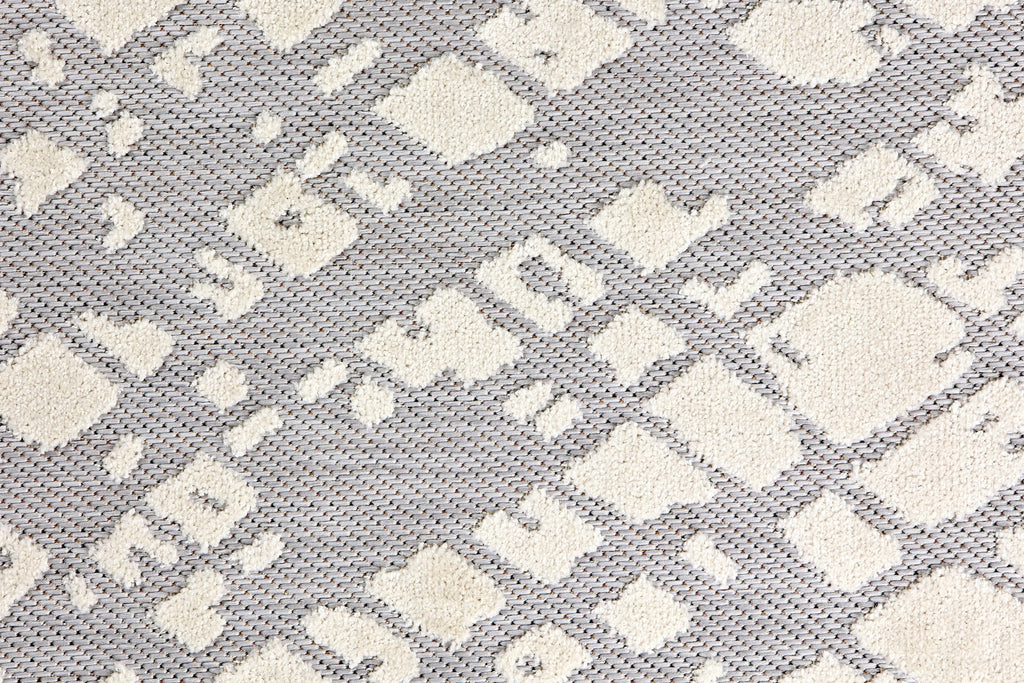Strikka Wohnteppich, Grau/Weiß, Detail 2