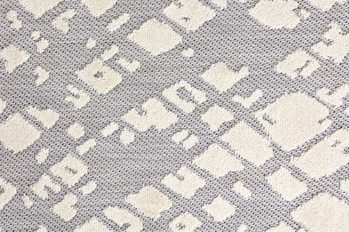Strikka Wohnteppich, Grau/Weiß, Detail 2