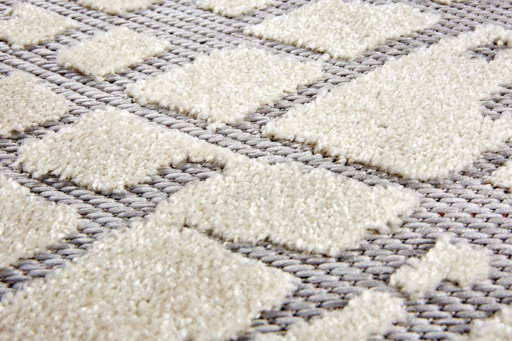 Strikka Wohnteppich, Grau/Weiß, Detail 3