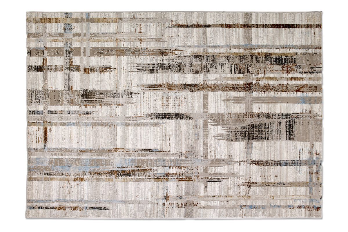 Stripola Wohnteppich, Grau/Beige, Draufsicht
