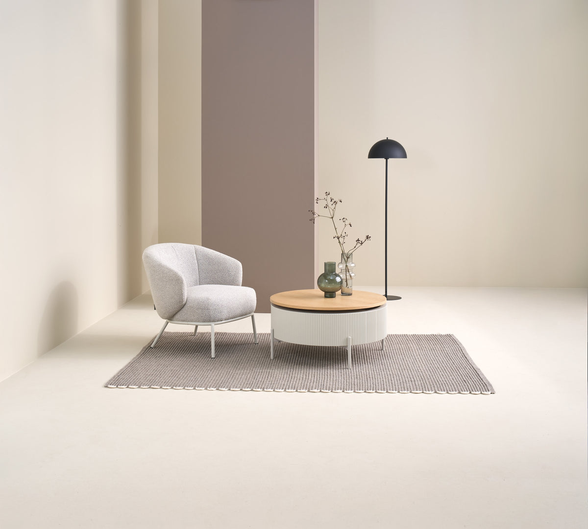 SCHÖNER WOHNEN-Kollektion Teppich OMIRA, Dunkelgrau, Raumbild