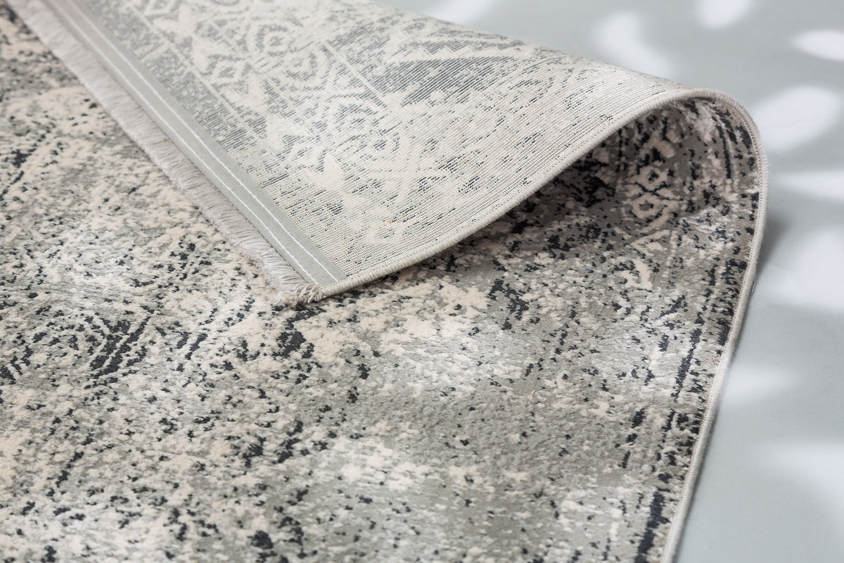Terrava Wohnteppich, Grau/Creme, Detail