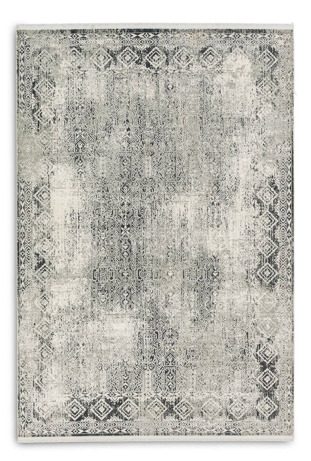 Terrava Wohnteppich, Grau/Creme, Draufsicht