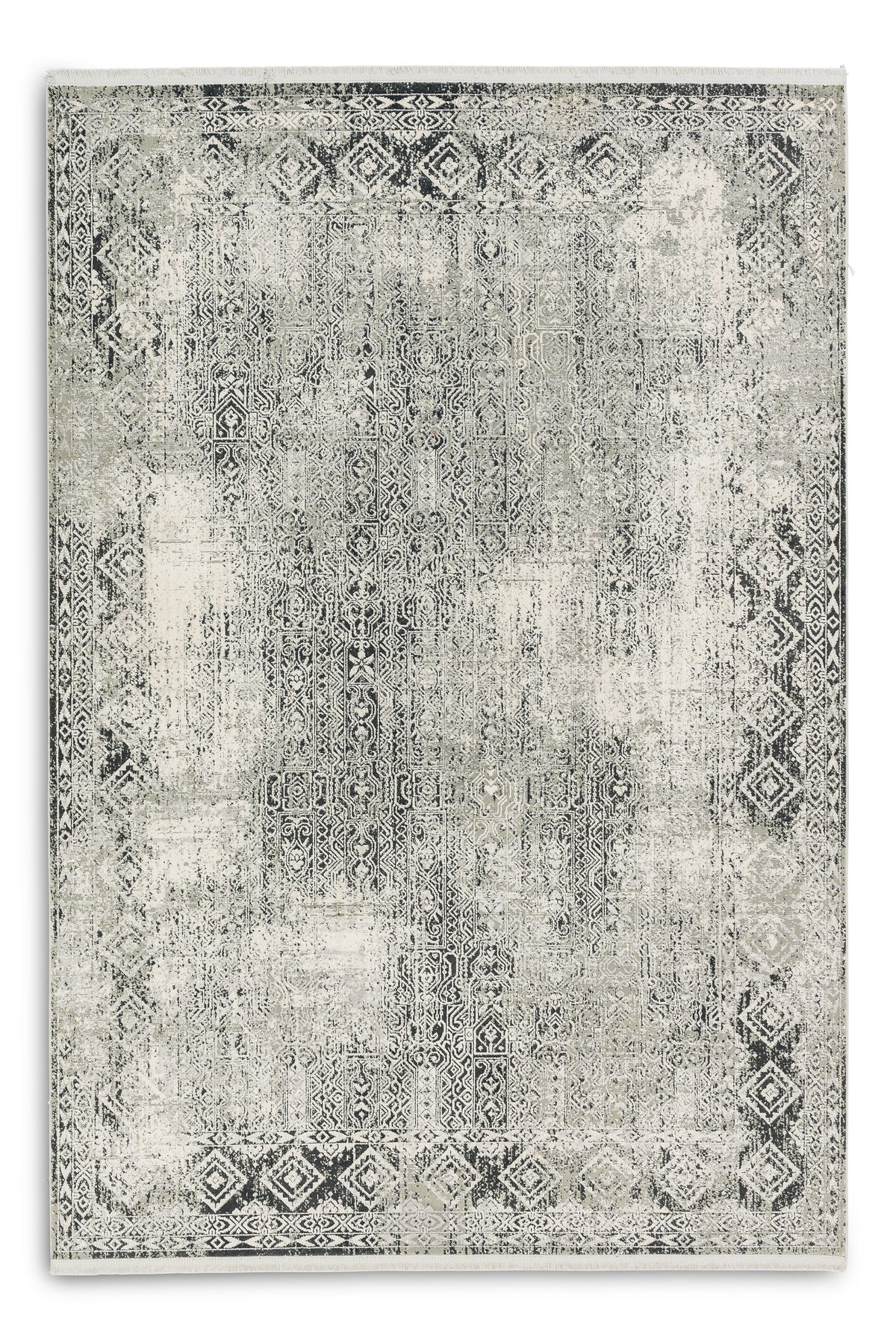Terrava Wohnteppich, Grau/Creme, Draufsicht