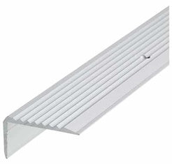 Treppenkante Alu 42 × 23 mm, geriffelt, nach Maß – Silber eloxiert