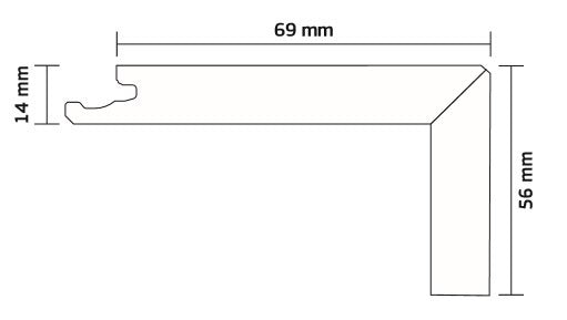 Treppenkantenprofil TKP2-B für Parkett mit Furnierkante, Eiche