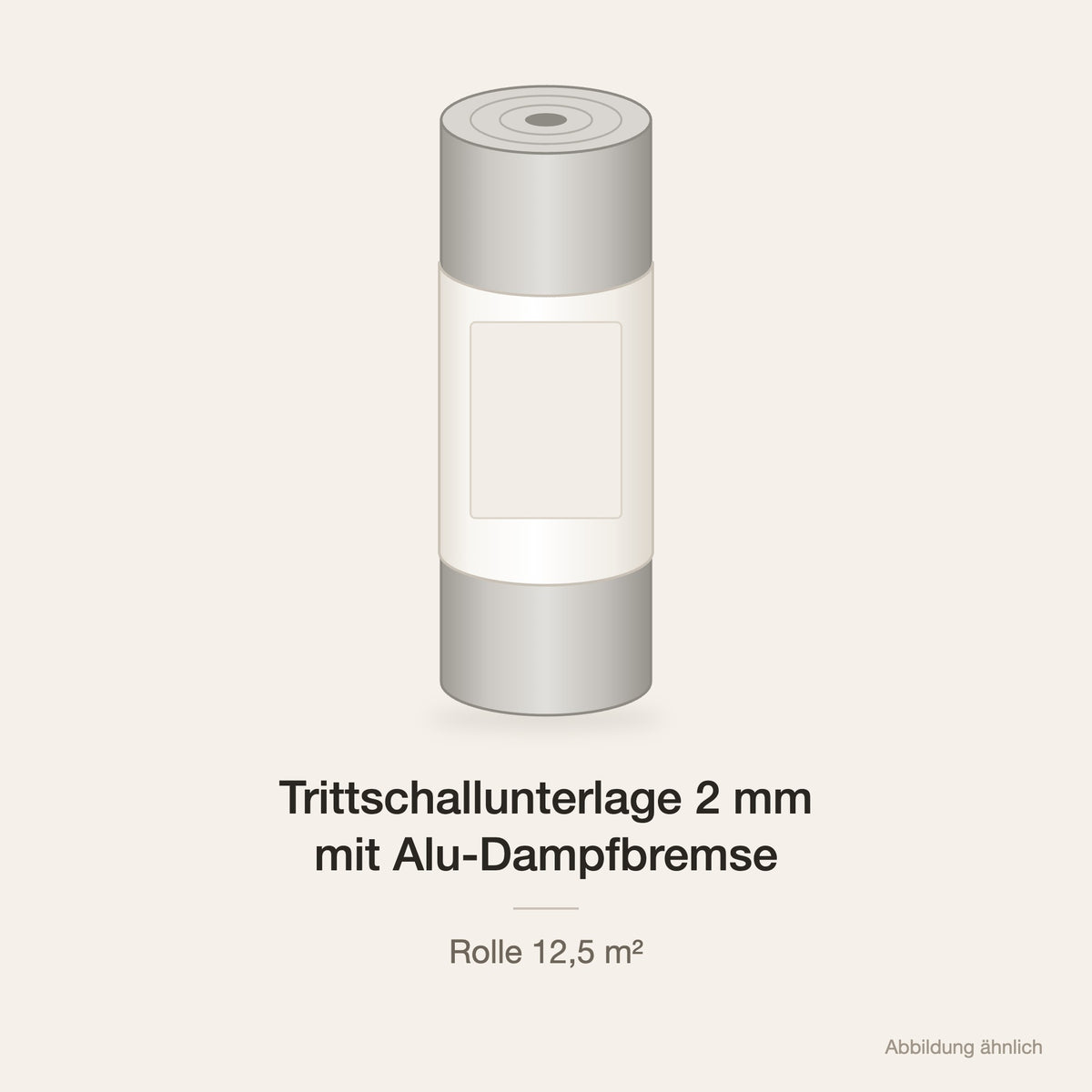 Trittschallunterlage 2 mm mit Alu-Dampfbremse – Abbildung ähnlich