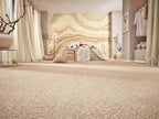 Velmira Teppichboden | Farbe: Sandbeige (033) | Raumansicht (Beispielbild, Farbe kann abweichen)