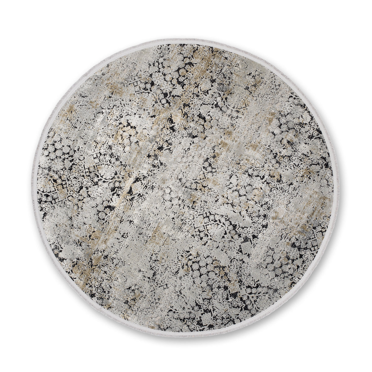 Velora Wohnteppich, Anthrazit/Silber, rund