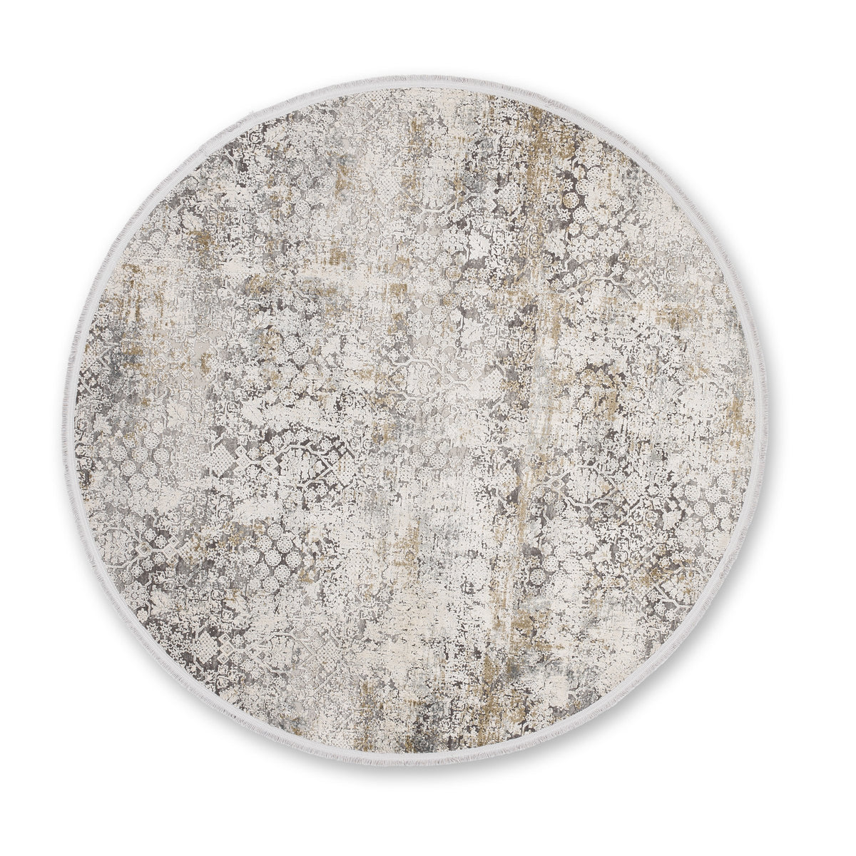 Velora Wohnteppich, Beige/Grau, rund
