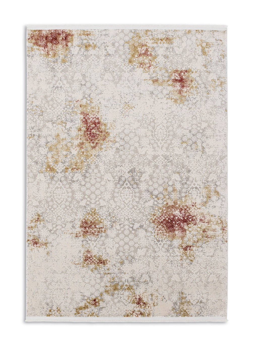 Velora Wohnteppich, Rot/Beige, Draufsicht