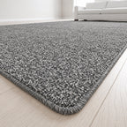 Verita Teppich nach Maß | Farbe: Grau Dunkel Warm | Kettelecke (Beispielbild, Farbe kann abweichen)