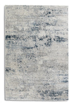 Vintara Wohnteppich, Blau/Creme, Draufsicht