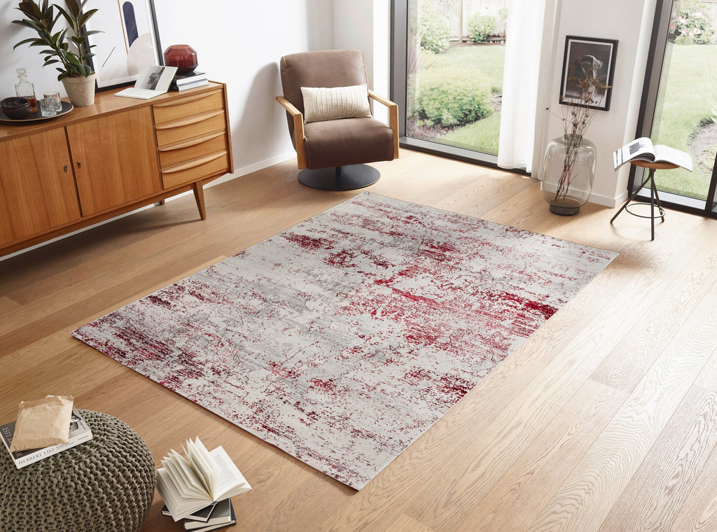 Vintara Wohnteppich, Rot/Creme, Raumbild