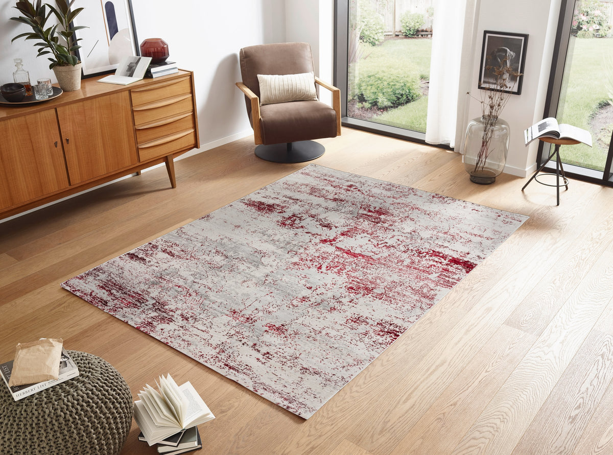Vintara Wohnteppich, Rot/Creme, Raumbild