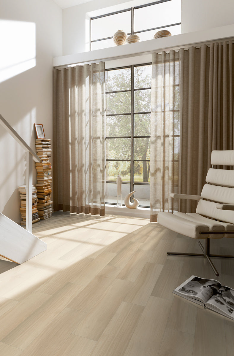 Zefvero Eiche Creme Klickvinyl – Raumbeispiel (Farbe kann abweichen)